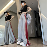 Contrast Side Stripe Baggy SweatpantsOutfit