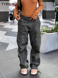Cargo Pants Baggy Jeans Women Fashion Streetwear Pockets Straight High Waist Y2k Casual Vintage Denim Trousers
