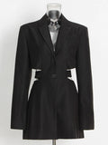Careful Machine Sexy Wind 2025 Autumn New Hollow Out Waist Show Thin A Button Suit Solid Color Coat