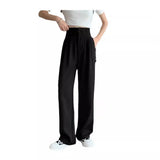 Wide Leg Pants Female Spring And Summer New Style High Waist Hanging Feeling Design Sense Shows Thin Straight Tube Small White Suit Mop The Floor Pants-Outfit
