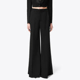 Zingj Spring New Fashion Temperament Pure Color High Waist Straight Tube Side Diamond Decoration Splicing Advanced Sense Long Suit