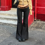 Zingj Cool Girl Style Personality Leopard Print Stitching Waist Flabottoms Low Waist Show Thin Shuttle Woven Casual