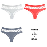 3Pcs/Lot Hollow Out Lingerie Seamless Sexy Panties Women Elasticity Underwear Temptation Middle-waist G String