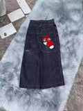 Zingj Hiphop New Spring Hip-Hop Style Straight Jeans With Loose Broad Legs 211-0-Outfit