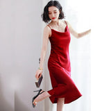 Women Solid Spaghetti Straps Backless Sleeveless Sexy Dresses Bottom Length Ladies Casual Dress Ne'w Summer Party