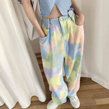 Women Jeans 2022 New Loose Colorful Wide Leg Brown High Waist Straight Pants Women's Casual Pants Denim Femme