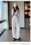 High Sense Suit Pants Female Spring And Summer 2025 New High Waist Hanging Feeling Wide Leg Pants Loose Thin Narrow Version Of The Floor Trousers-Outfit