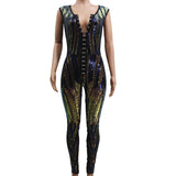 black Sequin Wrap bodycon summer outfits jumpsuits romper women elegant Casual bodysuit jumpsuit club corset jumpsuits