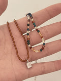 2pcs Y2K Beaded Necklace- Outfit