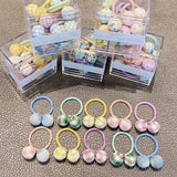 Packed Girls Cute Colorful Ball Heart Rabbit Scrunchie Kids Ponytail Holder Elastic Hair Band Fashion Hair