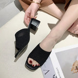 Zingj Heel Sandals And Slippers For Women In Summer 2023, The New Korean Version Of Flying Weave Wears A Word Of Fashion For Women's Sandals And