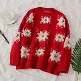 Women Vintage Loose Casual Sweaters Geometric Retro Lazy Female Harajuku Korean Style Womens 2021 Chic New