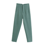 Workplace Women's Display High Waist Waist Suit Trousers 38 Color Reduced Age And Ankle