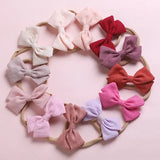 Cute Baby Headband For Girls Elastic Rope Turban Bows kids Stretch Princess Solid Hair Bands Headwear Hair