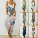 Slouchy Retro Abstract Print Overalls