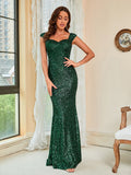 Dress Women Elegant Fearther Sequins Sexy One Shoulder Golden Slit Long Dresses Drawstring Evening Slim Club Bodycon