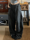 Zingj Gray Overalls Jeans Female Autumn New Style Wash Do Old Hottie Loose Wide Leg Casual