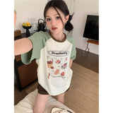 Cottage Strawberry Raglan Sleeve Oversized TeeOutfit