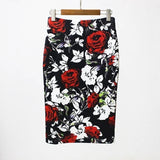 Waist Floral Print Skirts Vintage Elegant Office Lady Bodycon Skirt 2019 Women Summer Pencil Skirt Korean