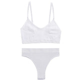 Seamless Underwear Women Bra Set Sexy Lingerie Set Female Underwear Bralette Ribbed Tops Fashion Tank Crop Tops
