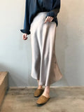 Silk Satin Skirts for Women High Waisted Skirt 2022 Women A-Line Elegant Skirts Summer Pink Midi Skirt New Korean