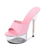 Zingj Patent Leather 15Cm Special High Heels With Sexy Waterproof Platform Hate Day Superb High Slippers Female