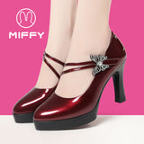 Yuan For A Pair Of Clearance High-Heeled Shoes Breathable Soft Leather Ladies Shoes Fashion Single Shoes Soft Soles Mother