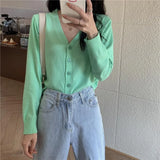 Zingj With Long-Sleeved Sweater Female 2024 New Korean Version Gentle Wind Short White Cardigan V-Neck Jacket-Outfit