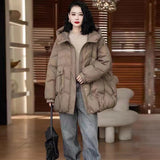 Retro In The Long Down Jacket Female 2024 Winter Fashion Design Sense Hemp Flower Tassel Warm White Duck Down Coat Tide-Outfit