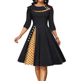 Retro Printing Dot Cinched Swing