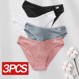 Women's Panties Women's Cotton Briefs Female Underpants V Waist Brief Underwear Plus Size Pantys Lingerie M-4XL