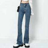 2022 New Flared Jeans Women Sexy Hip Lift High Waist Stretch Denim Pencil Pants Washed Slim Skinny Y2K Female