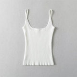 Zingj Fashion Women's Dress Sexy Spice Girl Slim And Slim Knitted Bottom Suspender Small Vest Navel