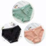 3pcs Sexy Lace Panties Women's Cotton Underwear Seamless Cute Bow Briefs Soft Comfort Lingerie Female Sexy