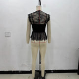 Female Spliced Lace Top