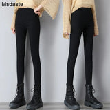 Pants Women 2020 Autumn High Waist Slim Woman Trousers Skinny Stretchy Elastic Solid Black Pantolone Woman Pencil