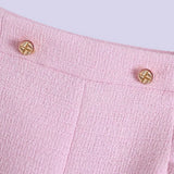 Elegant Texture Pink Shorts 2021 Summer New Za Pockets Waist Side Female Casual Office Lady Chic