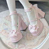 Girl Leather Shoes Waterproof Lolita Shoes 2025 New Lorita Shoes Sweet Princess High