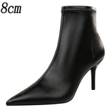 New Socks Boots Fashion Ankle Boots For Women Boots Balck Pointed Toe Elastic Heels Shoes Fetish Autumn Winter Female