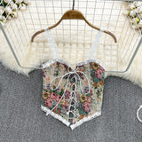 Zingj Tingfeng Exquisite Jacquard Strap Irregular Sling Vest Wearing Medium-Long Horn Sleeve White Shirt In