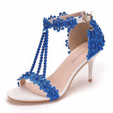 Cm Light Mouth With Sandals Fine Heel Sandals White Lace Wedding Shoes Famous Wind High Heel