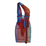 Women Summer V Neck Sleeveless See Through Bodycon Package Hip Mini Dress Sundress 2021 Female Clothing