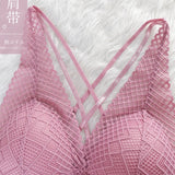 Bralette Sexy Bras For Women Hollow Out Lace Bra Crop Top Wireless Underwear Deep V Push Up Bra Sexy Lingerie