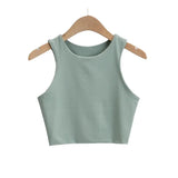 Zingj Yoga Female Training Double Layer Ultra Short Solid Color Vest-Outfit
