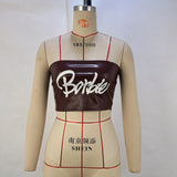 Zingj Women's Spring / Summer 2025 New Women's PU Leather Print One-Word Collar Sexy Wrapped Chest