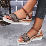 Zingj Summer New National Style With Sandals Platform Heel Buckle Large Size