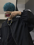 Bf Sun-Proof Striped Couples Jacket Harajuku Oversize Loose Long Sleeve Baseball Coats Women Streetwear Chic Casual