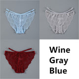 Lace Panties Ice Silk Seamless Panty Women Low Rise Sexy Transparent Floral Briefs Soft Cotton Crotch Underpants