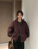 The New Autumn / Winter 2024 Korean Version Loose Hooded Storm Suit Shows Thin Short Jacket Overalls Joker Jacket Jacket Female-Outfit