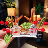Women Girls Cartoon Christmas Antlers Hairpins New Year Sweet Hair Decorate Barrettes Hair Clips Novelty Hair